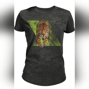The Mountain Dynamic Jaguar Womens Tri-Blend Animal T Shirt XS #New